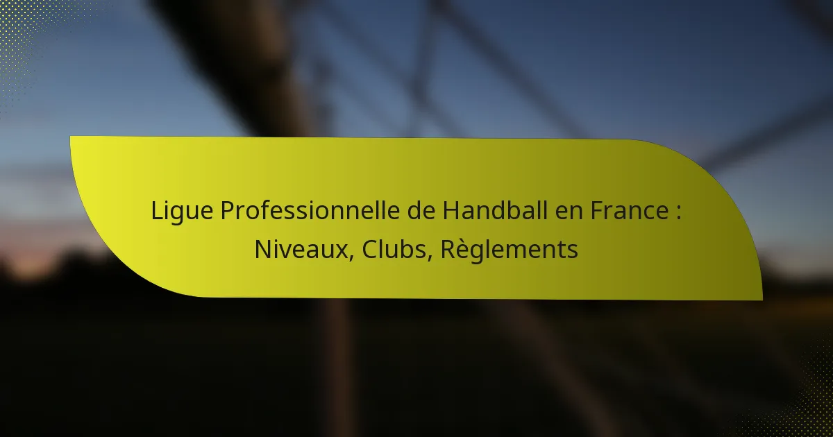 Ligue Professionnelle de Handball en France : Niveaux, Clubs, Règlements