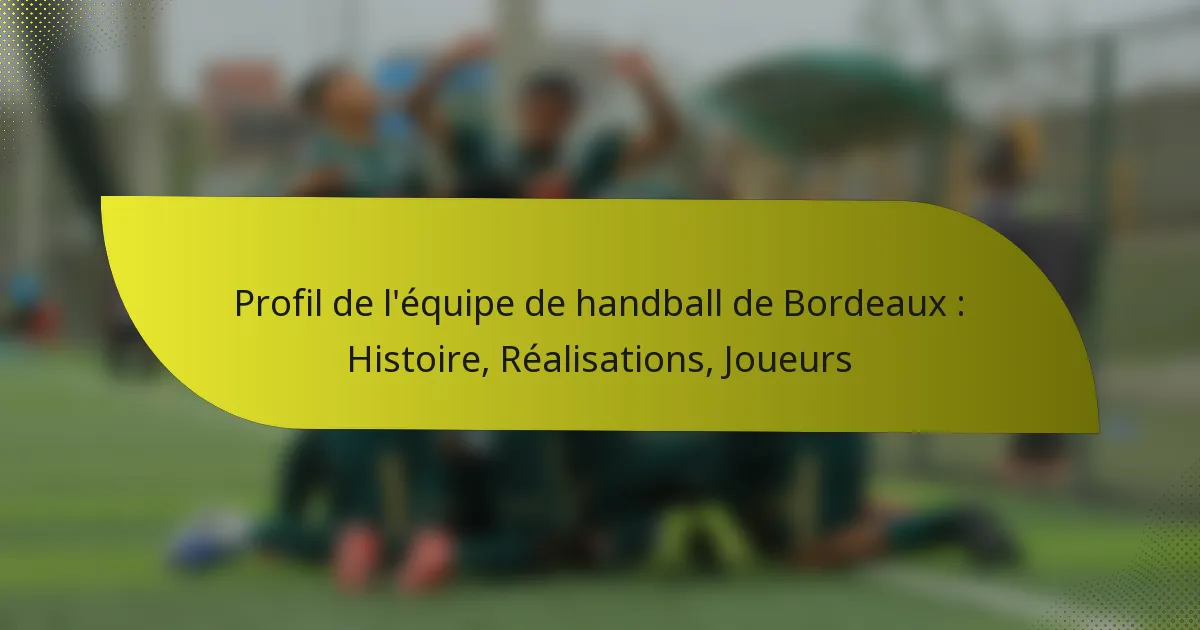 Profil de l’équipe de handball de Bordeaux : Histoire, Réalisations, Joueurs