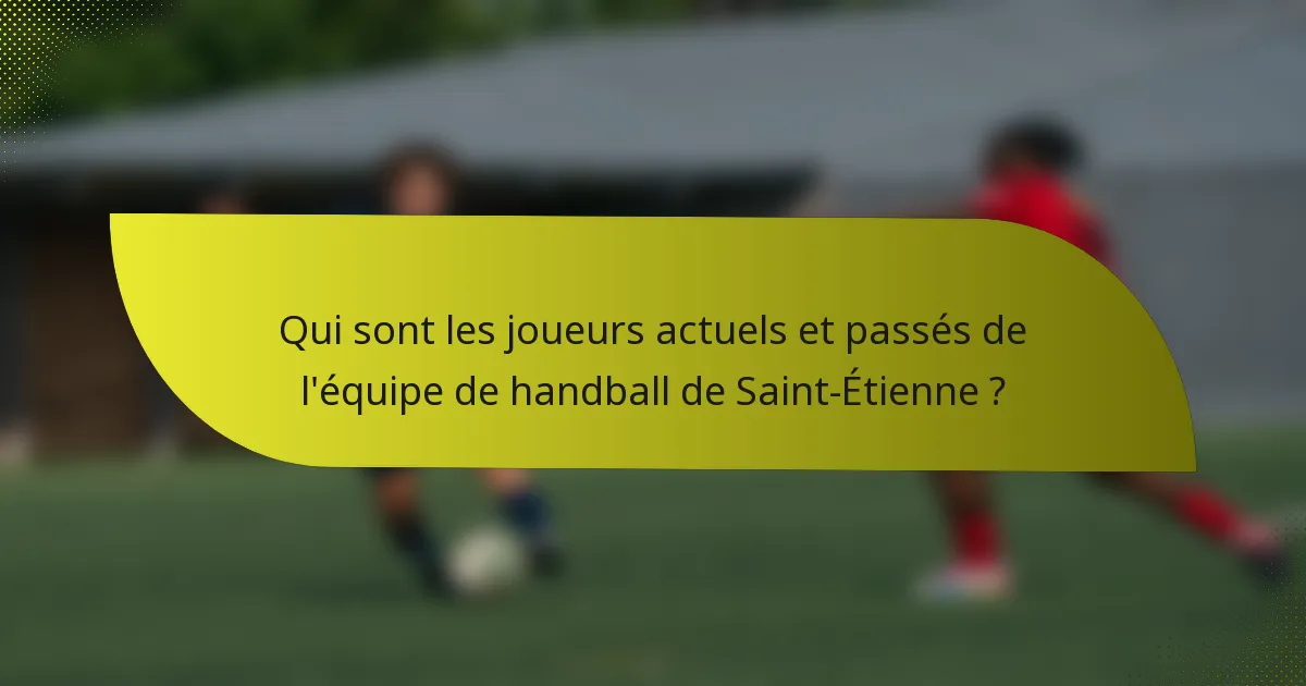 Qui sont les joueurs actuels et passés de l'équipe de handball de Saint-Étienne ?